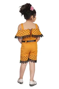 Elegant Yellow Georgette Self Pattern Dress For Girls-thumb2