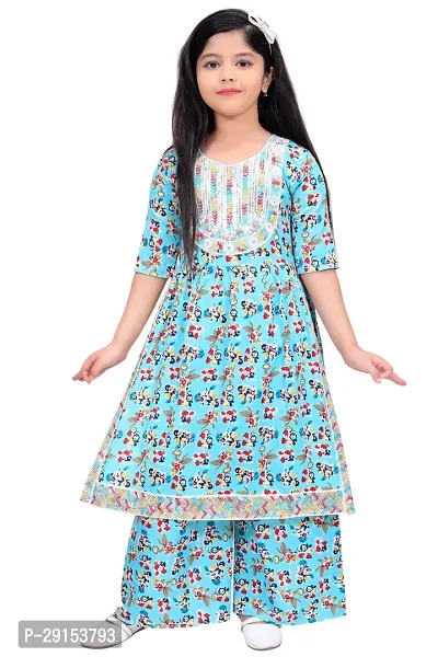 Alluring Blue Georgette Self Pattern Stitched Salwar Suit Set For Girls-thumb3