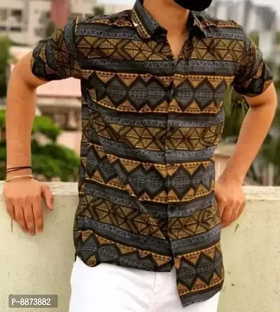Classic Polycotton Printed Casual Shirts for Men-thumb0