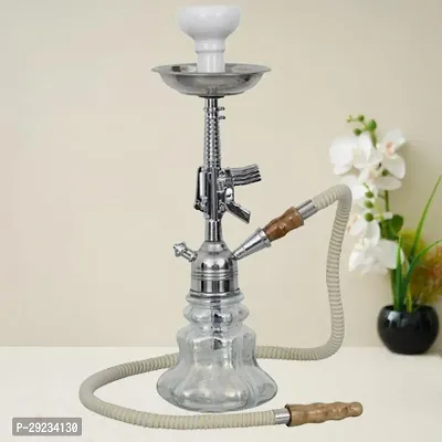 Wish Divine Glass Hookah Pot Silver Gun (16 Inches)^-thumb0