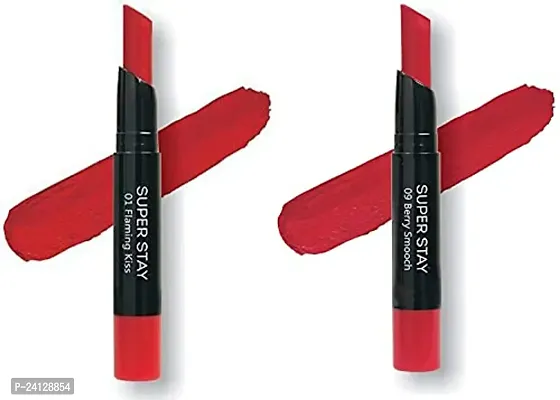 Aneja's Me-On Super Stay Lipsticks Combo of 2 - Shade 01  Shade 09