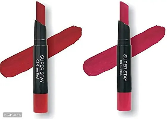 Aneja's Me-On Super Stay Lipsticks Combo of 2 - Shade 02  Shade 08