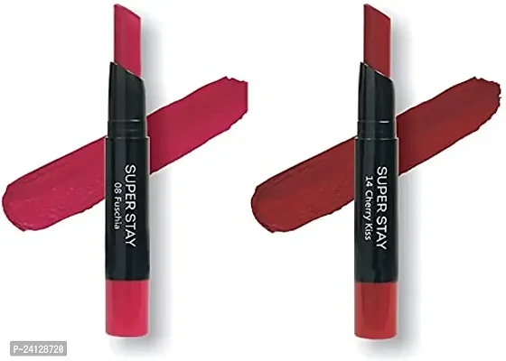 Aneja's Me-On Super Stay Lipsticks Combo of 2 - Shade 08  Shade 14