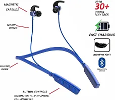 WeRock True Wireless B235 Blast Sound Quick Charge Bluetooth Neckband Super Sound W8 Bluetooth Headset (Blue, In the Ear)-thumb1