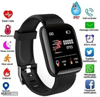 WeRock ID116 Sport Smart Watch Fitness Tracker Intelligent Bracelet Touchscreen W75 Smartwatch Black Strap Free size-thumb0