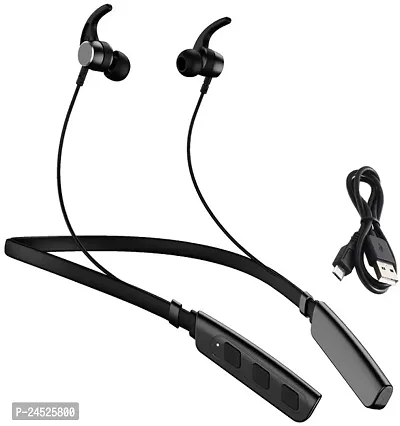 WeRock B235 Wireless Neckband with Mic Powerful Stereo Sound Quality BT Headset W36 Bluetooth Headset (Black, In the Ear)