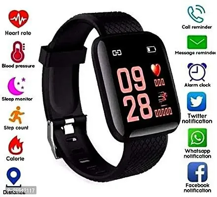 WeRock ID116 Sport Smart Watch Fitness Tracker Intelligent Bracelet Touchscreen W147 Smartwatch Black Strap Free size-thumb0
