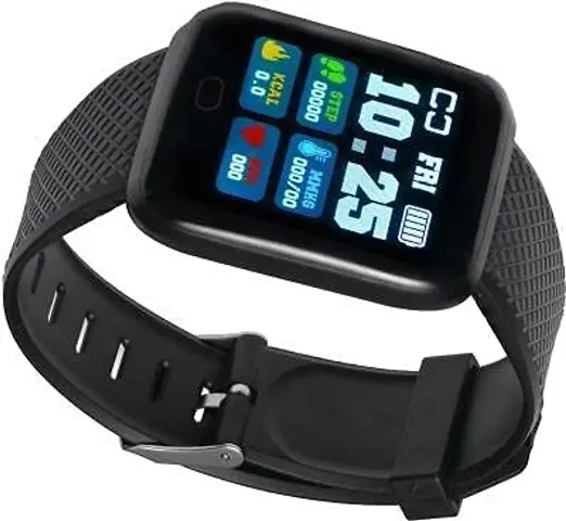WeRock ID116 Sport Smart Watch Fitness Tracker Intelligent Bracelet Touchscreen W93 Smartwatch Black Strap Free size