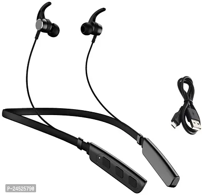WeRock B235 Wireless Neckband with Mic Powerful Stereo Sound Quality BT Headset W19 Bluetooth Headset (Black, In the Ear)-thumb0