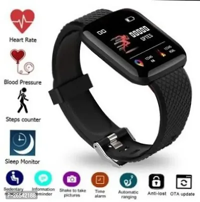 WeRock ID116 Sport Smart Watch Fitness Tracker Intelligent Bracelet Touchscreen W111 Smartwatch Black Strap Free size-thumb0