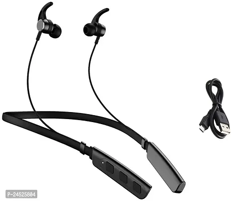 WeRock B235 Wireless Neckband with Mic Powerful Stereo Sound Quality BT Headset W35 Bluetooth Headset (Black, In the Ear)