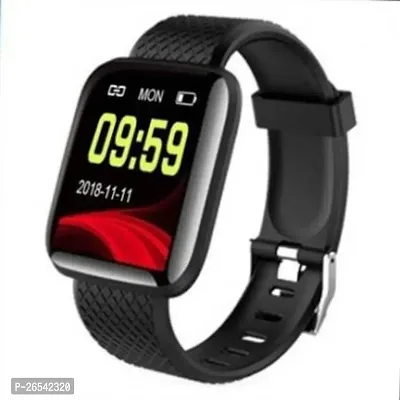 WeRock ID116 NEW SMART BLUETOOTH WATCH SMART FITNESS BAND WITH SENSOR W275 Smartwatch Black Strap Free size-thumb0