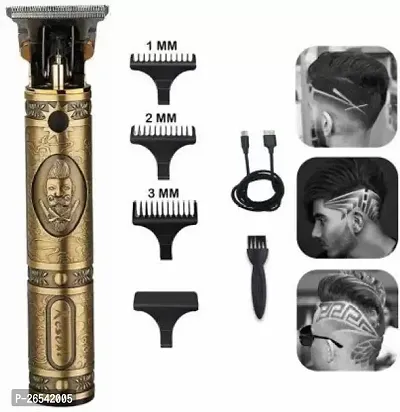 Professional MaxtopT99 Rechargeable Cordless Electric Blade Beard Trimmer N2 Runtime: 90 min Trimmer for Men And Women Golden-thumb0