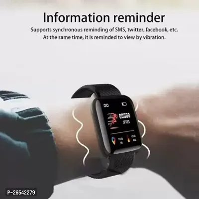 WeRock ID116 Sport Smart Watch Fitness Tracker Intelligent Bracelet Touchscreen W135 Smartwatch Black Strap Free size
