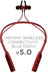 Stylish Red In-ear Bluetooth Wireless Headphones With Microphone-thumb2