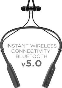 WeRock B235 Wireless Neckband with Mic Powerful Stereo Sound Quality BT Headset W19 Bluetooth Headset (Black, In the Ear)-thumb1