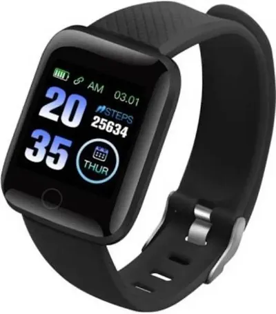 WeRock ID116 Sport Smart Watch Fitness Tracker Intelligent Bracelet Touchscreen W45 Smartwatch Black Strap Free size