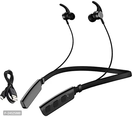 WeRock B235 Wireless Neckband with Mic Powerful Stereo Sound Quality BT Headset W6 Bluetooth Headset (Black, In the Ear)
