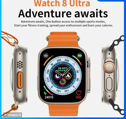 S8 Ultra Smart Watch with Zigzag Wrist Band (1.44 MM Display) (ORANGE)-thumb0