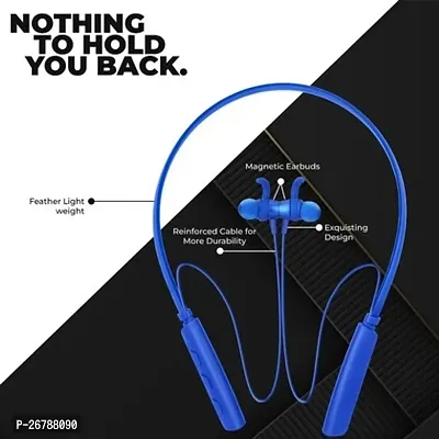 boAt Rockerz 235V2  bluetooth Wireless Neckband with IPX5 Sweat and Water Resistance, Fast Charge, 8Hrs Playback, magnetic earbuds (BLUE)-thumb0