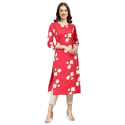 Stylish Crepe Printed Straight Kurtis