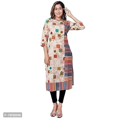 NIYANI Women's Cotton - Flex Blend Straight Multicolor Digital Printed Kurta