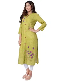 NIYANI Women's Rayon Multicolor Floral Embroidered Kurti-thumb1