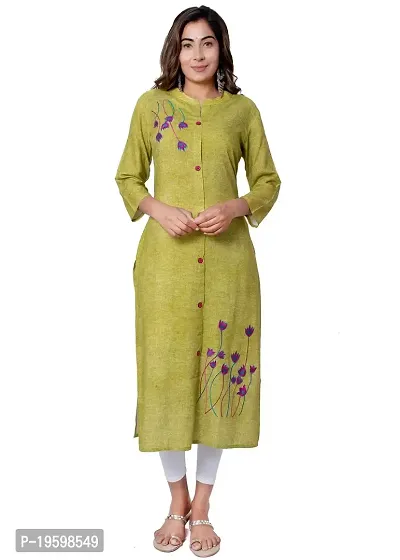 NIYANI Women's Rayon Multicolor Floral Embroidered Kurti-thumb0