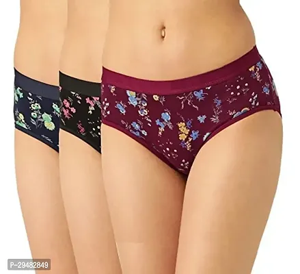 Trendy Multicoloured Cotton Blend Printed Hipster Panty For Women Pack Of 3-thumb0