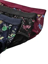 Trendy Multicoloured Cotton Blend Printed Hipster Panty For Women Pack Of 3-thumb1
