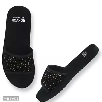 Elegant Black EVA Slippers For Women-thumb0