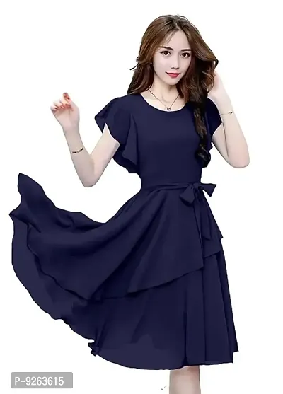 Classic American Crepe Frock For Womens