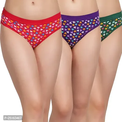 Cotton Panties/Panty for women Combo Pack 3 ( Red Purple Green)