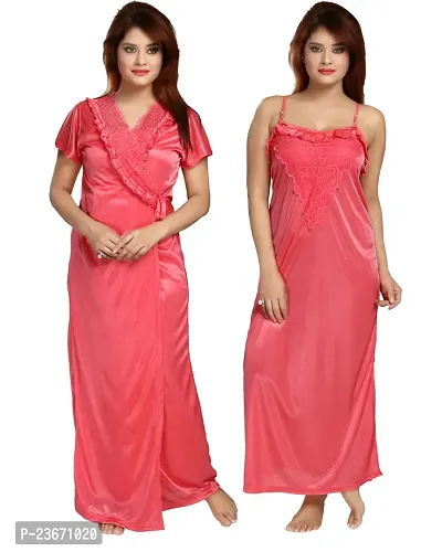 Comfortable Multicoloured Satin Night Suits For Women