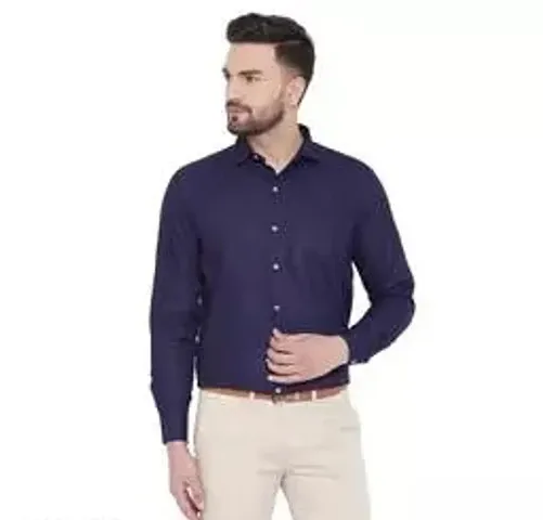Men's Regular Fit Cotton Solid Formal Shirts