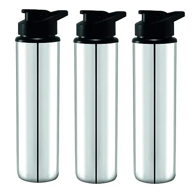 Stainless steel water bottle 1000ml approxe,water bottle,steel bottle,gym,sipper,school,office,water bottle 900ml.(Sports).Pack of 3