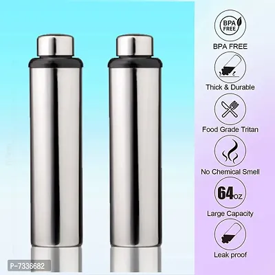 Stainless steel water bottle 1000ml approxe,water bottle,steel bottle,gym,sipper,school,office,water bottle 900ml.(Dhoom).Pack of 2-thumb0