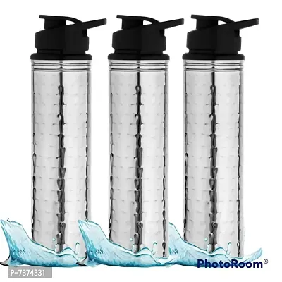 Stainless steel water bottle 1000ml approxe,water bottle,steel bottle,gym,sipper,school,office,water bottle 900ml.(New Sports).Pack of 3-thumb0