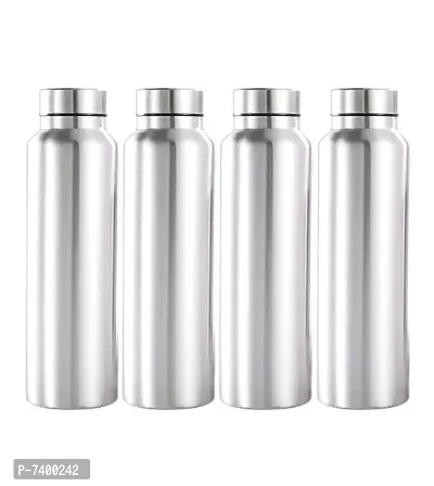 Stainless steel water bottle 1000ml approxe,water bottle,steel bottle,gym,sipper,school,office,water bottle 900ml.(Organ).Pack of 4-thumb0
