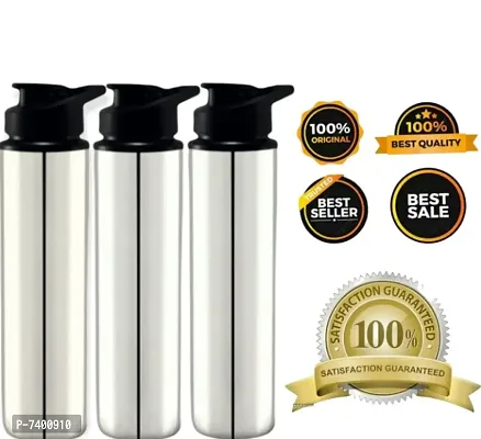 Stainless steel water bottle 1000ml approxe,water bottle,steel bottle,gym,sipper,school,office,water bottle 900ml.(Sports).Pack of 3-thumb0