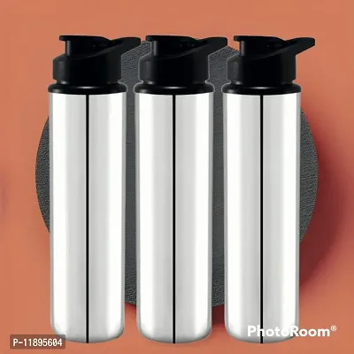 Stainless steel water bottle 1000ml and 900ml.(Sports).Pack of 3-thumb0