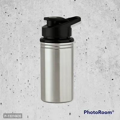 (( SPORTS 500 ML )) Stainless Steel Sports Water Bottles | College bottle| Single Wall BPA Free  Leak Proof Cap and Steel Bottle 500 ml, Pack of 1-thumb0