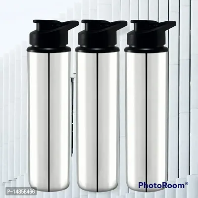 Stainless steel water bottle 1000ml approxe,water bottle,steel bottle,gym,sipper,school,office,water bottle 900ml.(Sports).Pack of 3-thumb0