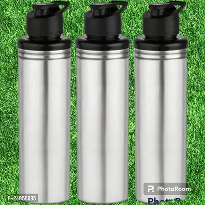 (SPORTS-3P) Stainless Steel Water Bottle 900ml (Approx), Stainless Steel Bottle silver, Steel fridge Bottle ,Steel Sports Bottle,Steel Bottle, Gym,Office,Water Bottle 900ml. Pack of 3-thumb0