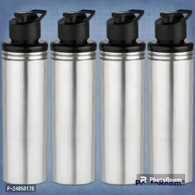 (SPORTS-4P) Stainless Steel Water Bottle 900ml (Approx), Stainless Steel Bottle silver, Steel fridge Bottle ,Steel Sports Bottle,Steel Bottle, Gym,Office,Water Bottle 900ml. Pack of 4