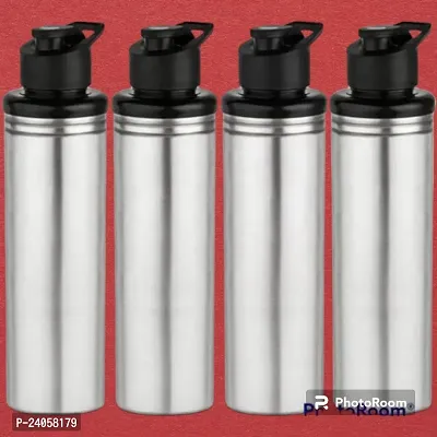 (SPORTS-4P) Stainless Steel Water Bottle 900ml (Approx), Stainless Steel Bottle silver, Steel fridge Bottle ,Steel Sports Bottle,Steel Bottle, Gym,Office,Water Bottle 900ml. Pack of 4