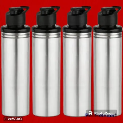 (SPORTS-4P) Stainless Steel Water Bottle 900ml (Approx), Stainless Steel Bottle silver, Steel fridge Bottle ,Steel Sports Bottle,Steel Bottle, Gym,Office,Water Bottle 900ml. Pack of 4-thumb0