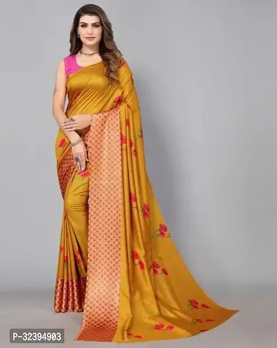 Stylish Cotton Printed Saree with Blouse piece For Women