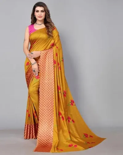 Attractive Cotton Saree with Blouse piece 