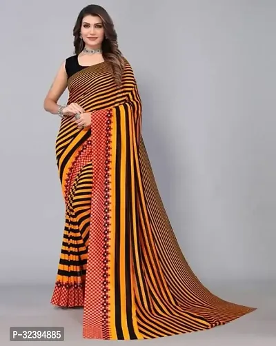 Stylish Cotton Printed Saree with Blouse piece For Women-thumb0